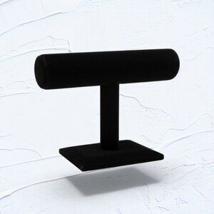 Elegant Black Velvet T-Bar Jewelry Display Stand for Bracelets & Watches